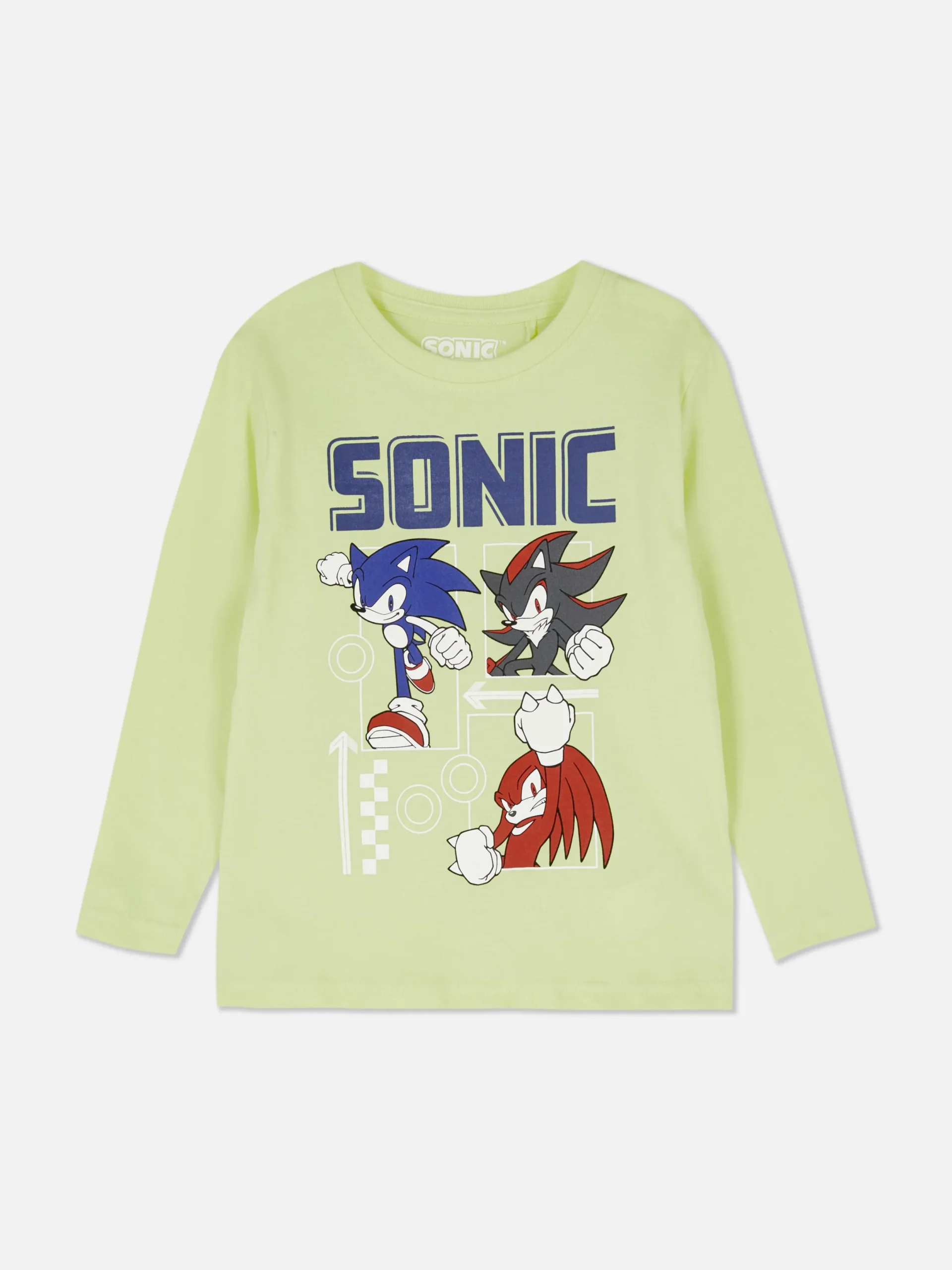 Hauts Et T-Shirts|Primark T-shirt à Manches Longues Sonic Le Hérisson Jaune