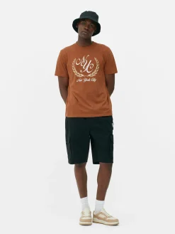 Hauts Et T-Shirts|Primark T-shirt à Motif Armoiries New York City Terre de Sienne