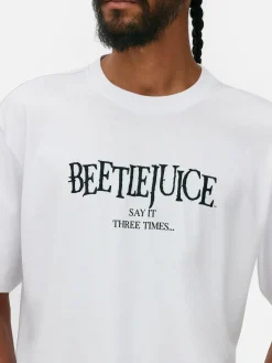 T-Shirts Et Sweat-Shirts À Motifs|Beetlejuice|Primark T-shirt à Motif Répétitif Beetlejuice Blanc