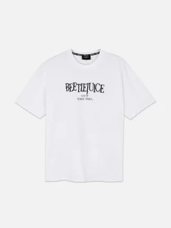 T-Shirts Et Sweat-Shirts À Motifs|Beetlejuice|Primark T-shirt à Motif Répétitif Beetlejuice Blanc