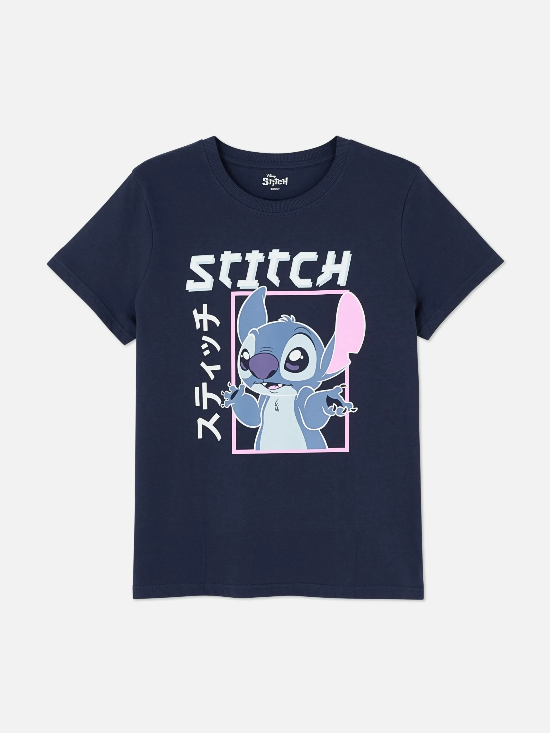 Hauts Et T-Shirts|Primark T-shirt à Motif Style Manga Disney Lilo & Stitch Bleu marine