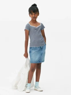 Hauts Et T-Shirts|Primark T-shirt à Rayures Et à Finitions En Dentelle Multicolore