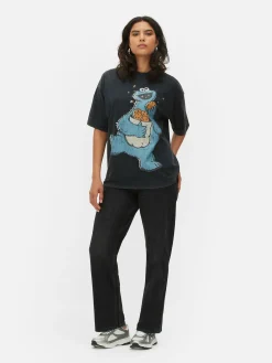 Hauts Et T-Shirts|Primark T-shirt 1, Rue Sésame Macaron Le Glouton Anthracite