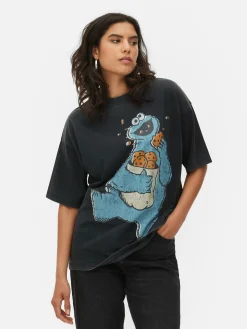 Hauts Et T-Shirts|Primark T-shirt 1, Rue Sésame Macaron Le Glouton Anthracite