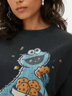 Hauts Et T-Shirts|Primark T-shirt 1, Rue Sésame Macaron Le Glouton Anthracite