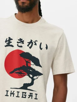 Hauts Et T-Shirts|Primark T-shirt Avec Imprimé Arbre Japonais Écru