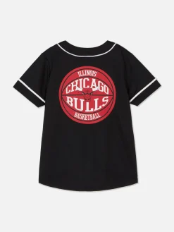Hauts Et T-Shirts|Primark T-shirt Boutonné NBA Chicago Bulls Noir