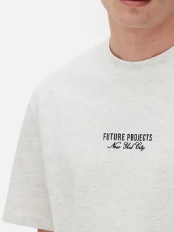Hauts Et T-Shirts|Primark T-shirt Brodé Future Projects Gris chiné