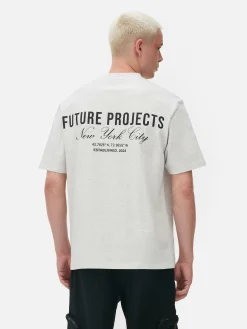 Hauts Et T-Shirts|Primark T-shirt Brodé Future Projects Gris chiné