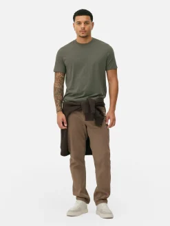 Hauts Et T-Shirts|Primark T-shirt Chiné Coupe Regular Kaki