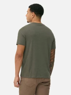 Hauts Et T-Shirts|Primark T-shirt Chiné Coupe Regular Kaki