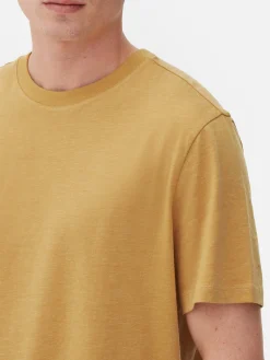Hauts Et T-Shirts|Primark T-shirt Chiné Coupe Regular Jaune moutarde