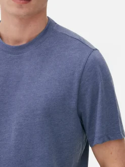 Hauts Et T-Shirts|Primark T-shirt Chiné Coupe Regular Bleu