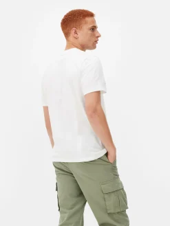 Hauts Et T-Shirts|Primark T-shirt Col Ras-du-cou Coupe Regular Blanc