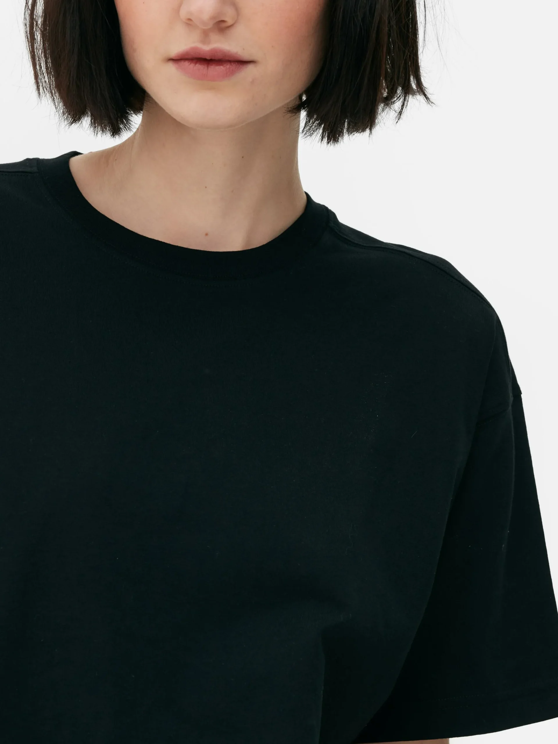 Hauts Et T-Shirts|Primark T-shirt Coupe Droite Noir
