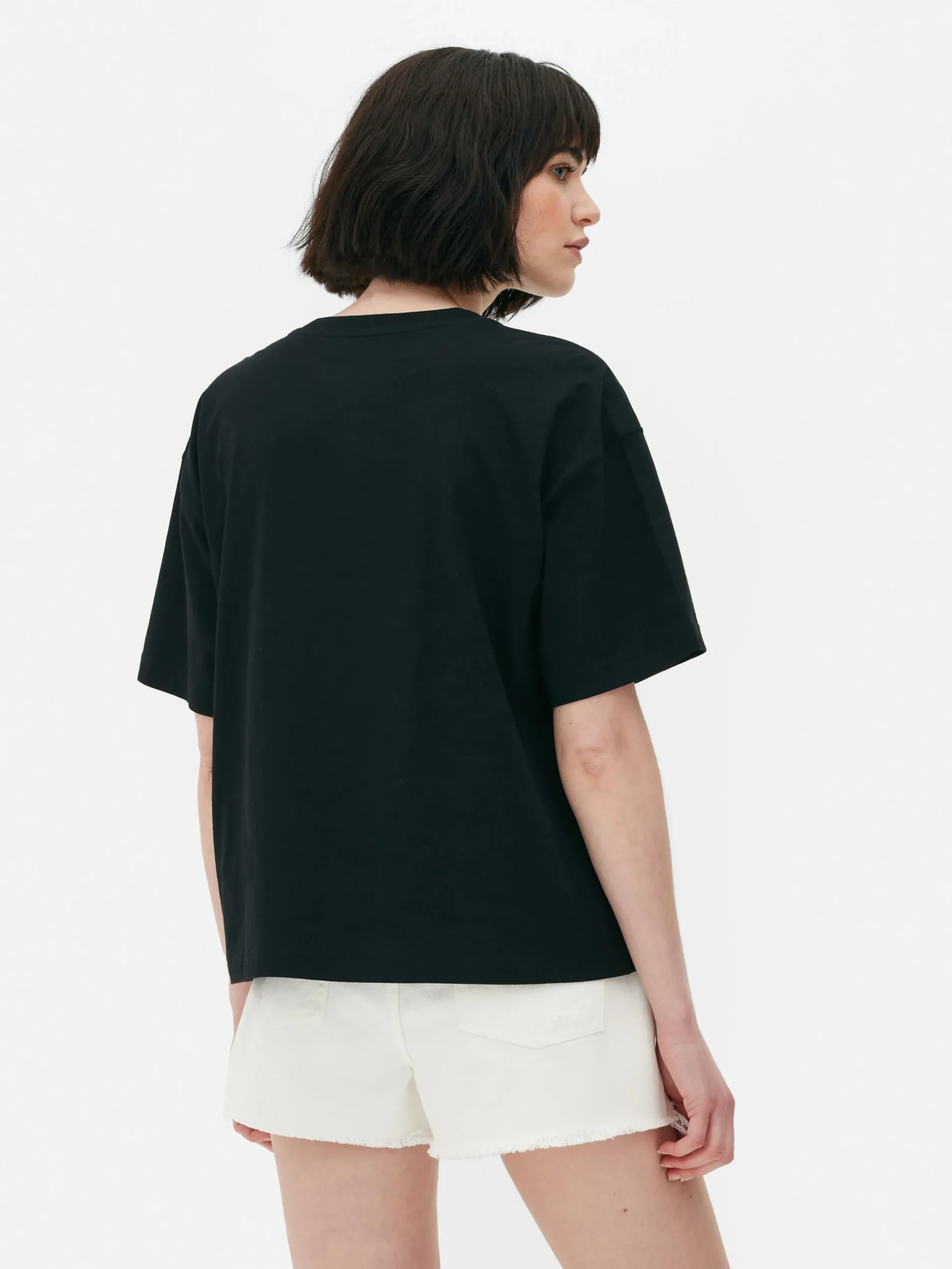 Hauts Et T-Shirts|Primark T-shirt Coupe Droite Noir