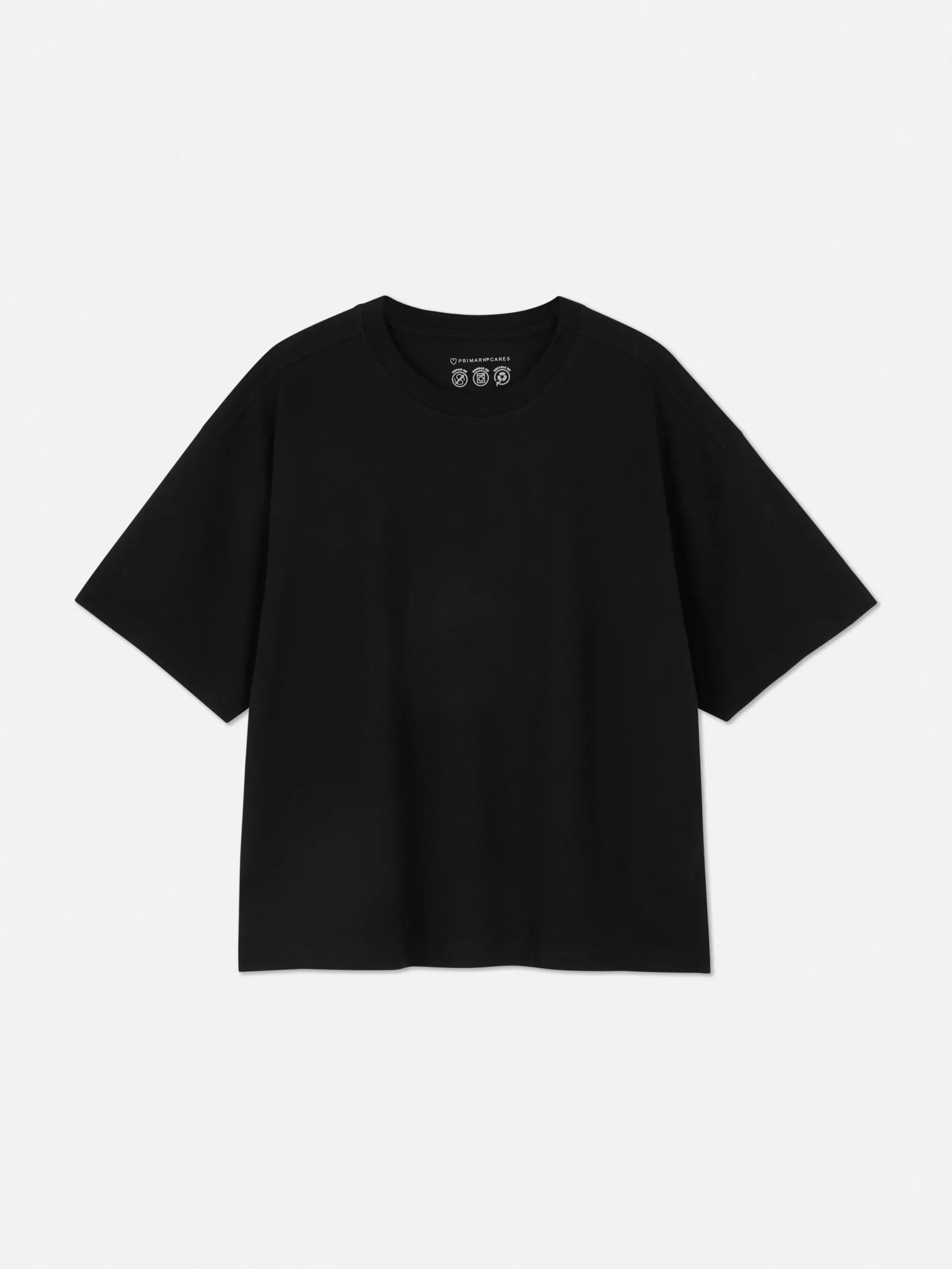 Hauts Et T-Shirts|Primark T-shirt Coupe Droite Noir