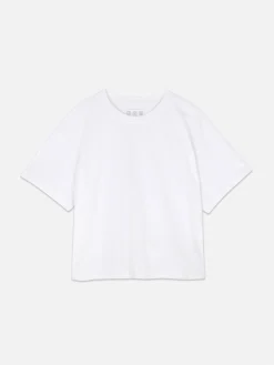 Hauts Et T-Shirts|Primark T-shirt Coupe Droite Blanc