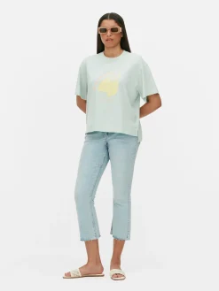 Hauts Et T-Shirts|Primark T-shirt Coupe Droite à Motif Graphique Vert menthe