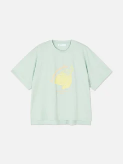 Hauts Et T-Shirts|Primark T-shirt Coupe Droite à Motif Graphique Vert menthe