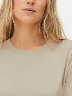 Hauts Et T-Shirts|Primark T-shirt Coupe Droite Oversize Grège