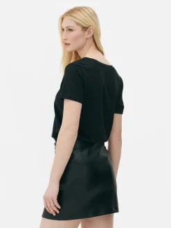 Hauts Et T-Shirts|Primark T-shirt Coupe Regular à Col En V Noir