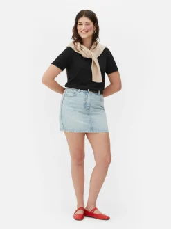 Hauts Et T-Shirts|Primark T-shirt Coupe Regular à Col Ras Du Cou Noir