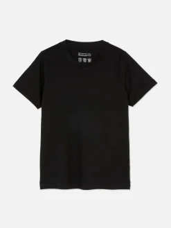 Hauts Et T-Shirts|Primark T-shirt Coupe Regular à Col Ras Du Cou Noir