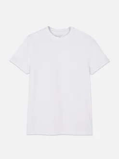 Hauts Et T-Shirts|Primark T-shirt Coupe Slim Blanc