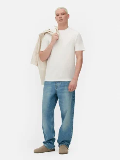 Hauts Et T-Shirts|Primark T-shirt Coupe Slim à Manches Courtes Écru