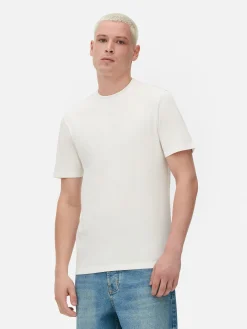 Hauts Et T-Shirts|Primark T-shirt Coupe Slim à Manches Courtes Écru