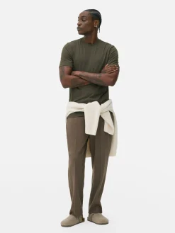 Hauts Et T-Shirts|Primark T-shirt Coupe Slim à Manches Courtes Vert