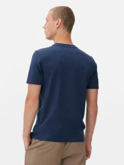 Hauts Et T-Shirts|Primark T-shirt Coupe Slim à Manches Courtes Bleu marine