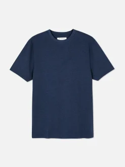 Hauts Et T-Shirts|Primark T-shirt Coupe Slim à Manches Courtes Bleu marine