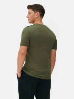 Hauts Et T-Shirts|Primark T-shirt Coupe Slim Kem Kaki