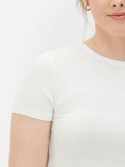 Hauts Et T-Shirts|Primark T-shirt Court Blanc
