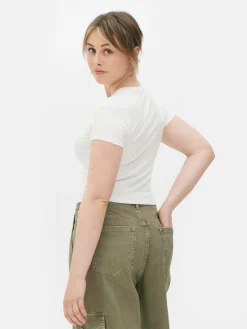 Hauts Et T-Shirts|Primark T-shirt Court Blanc