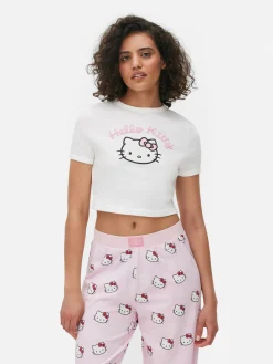 Hauts De Pyjama|Primark T-shirt Court De Pyjama Hello Kitty Blanc