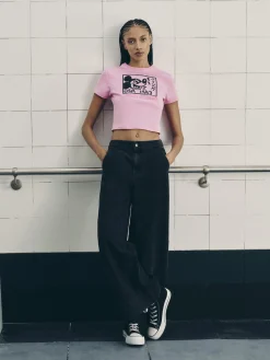 Hauts Et T-Shirts|Primark T-shirt Court Disney Mickey Mouse X Keith Haring Rose