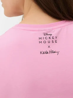 Hauts Et T-Shirts|Primark T-shirt Court Disney Mickey Mouse X Keith Haring Rose