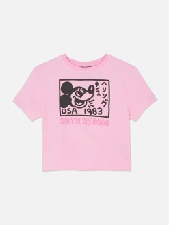 Hauts Et T-Shirts|Primark T-shirt Court Disney Mickey Mouse X Keith Haring Rose