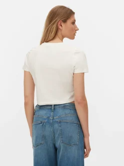 Hauts Et T-Shirts|Primark T-shirt Court Graphique Claude Monet Ivoire