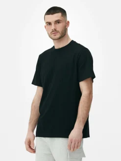 Hauts Et T-Shirts|Primark T-shirt Côtelé à Col Ras-du-cou Noir