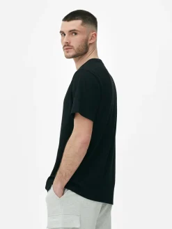 Hauts Et T-Shirts|Primark T-shirt Côtelé à Col Ras-du-cou Noir