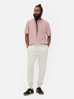 Hauts Et T-Shirts|Primark T-shirt Côtelé à Col Ras-du-cou Rose