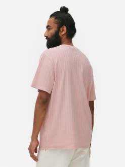 Hauts Et T-Shirts|Primark T-shirt Côtelé à Col Ras-du-cou Rose