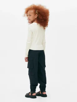 Hauts Et T-Shirts|Primark T-shirt Côtelé à Encolure Crantée Ivoire