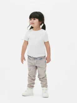 Hauts Et T-Shirts|Primark T-shirt Côtelé à Finition Festonnée à Coordonner Blanc