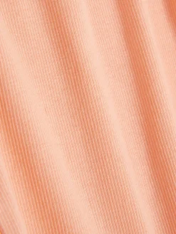 Hauts Et T-Shirts|Primark T-shirt Côtelé à Finition Festonnée à Coordonner Orange