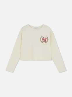 Hauts Et T-Shirts|Primark T-shirt Côtelé à Manches Longues Écru